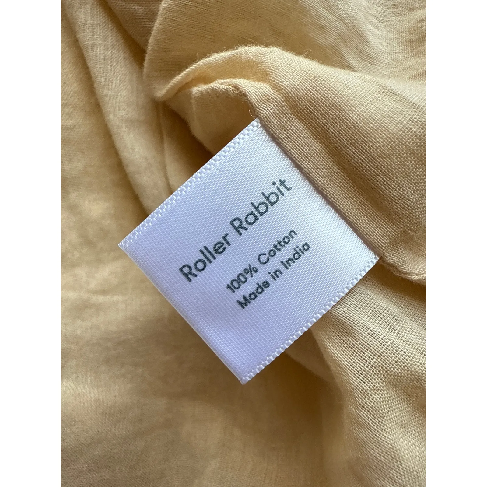 Roller Rabbit Indera Naema Embroidered Dress in Tan & White Size Small - Image 8