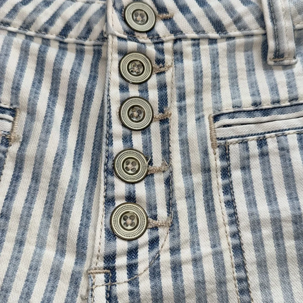 Pilcro Anthropologie shorts denim jean pockets striped high rise slim 26 - Image 2