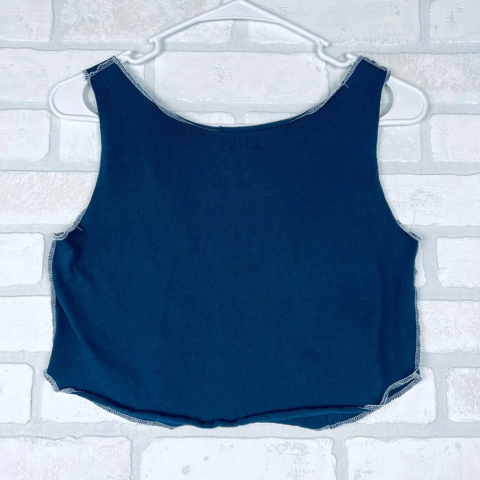 AC/DC Women's Blow Up Your Video Graphic Cropped Tank Top Blue Size‎ S - Image 6