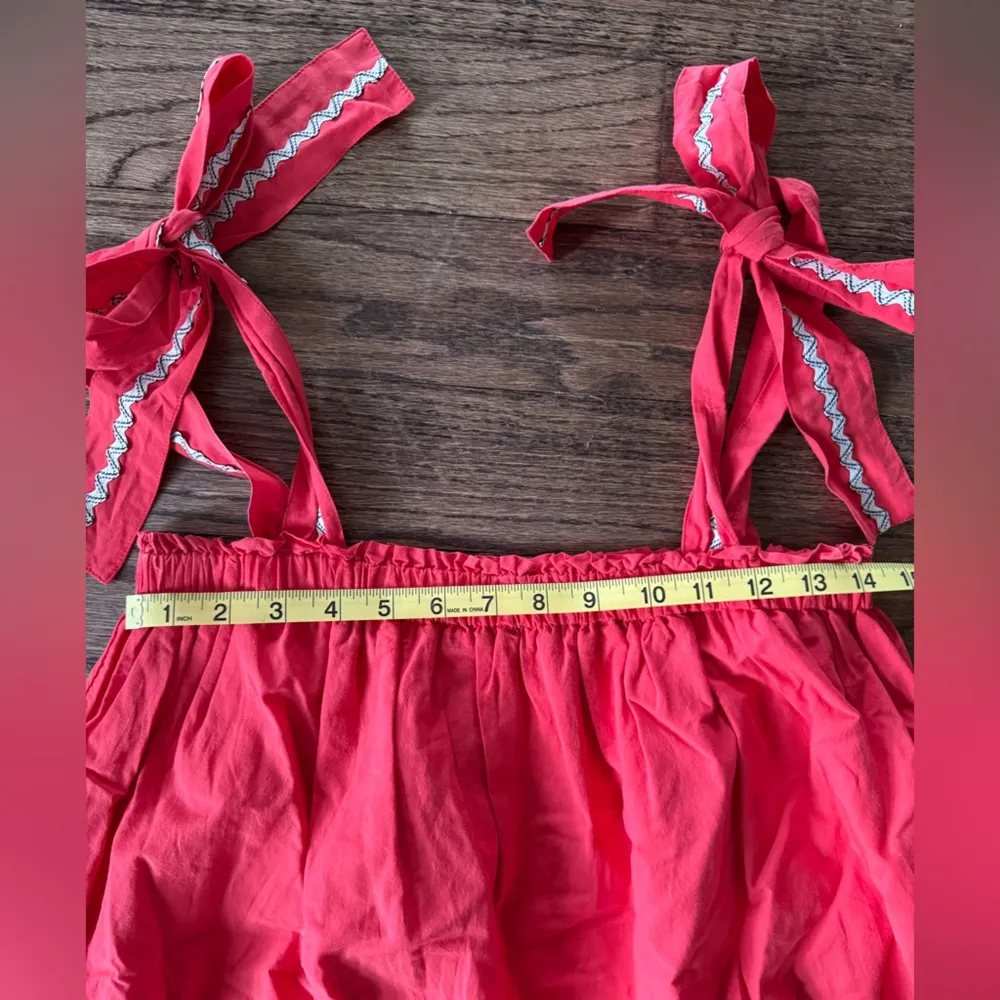 Devotion Twins Raizel Tiered Strappy Bow Mini Dress Red Greek S M L Tropical Size M - Image 5