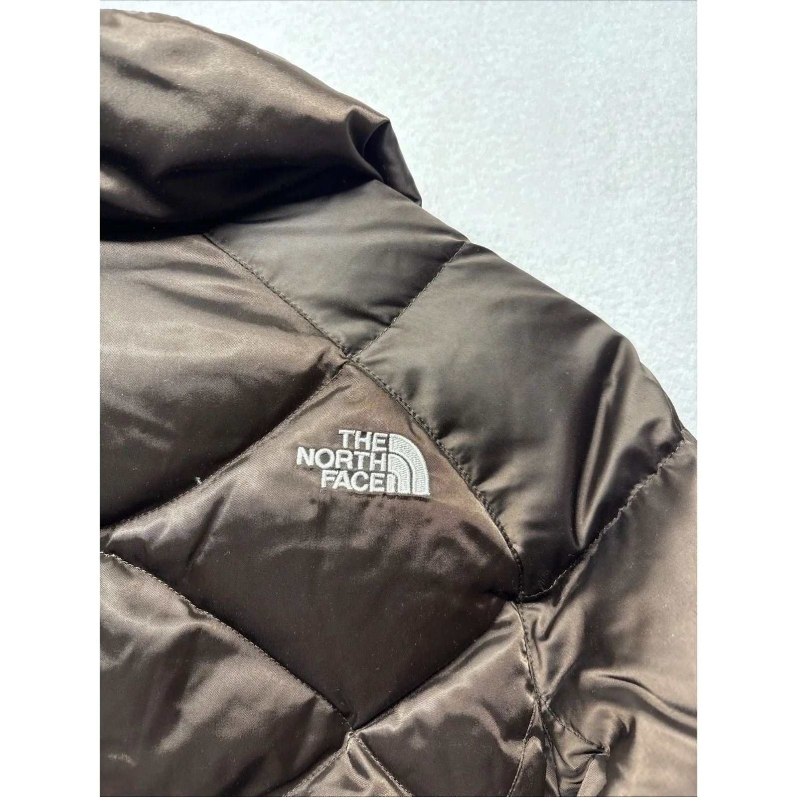 North Face Jacket Womens Small Brown 550 Down Puffer Quilted Winter Coat Warm - Image 7