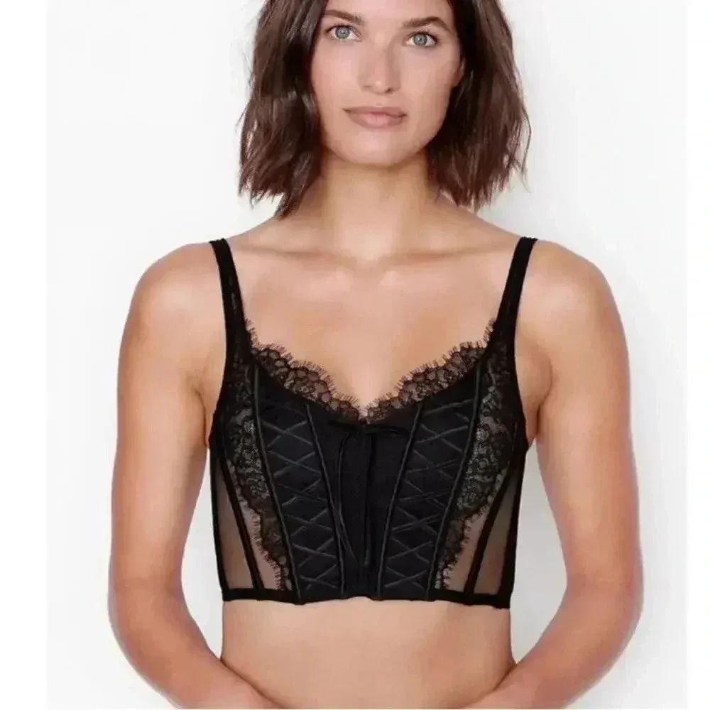Victoria's Secret DREAM ANGELS Lace-up Bra Top Bustier Lingerie Size M-DD NWT - Image 7