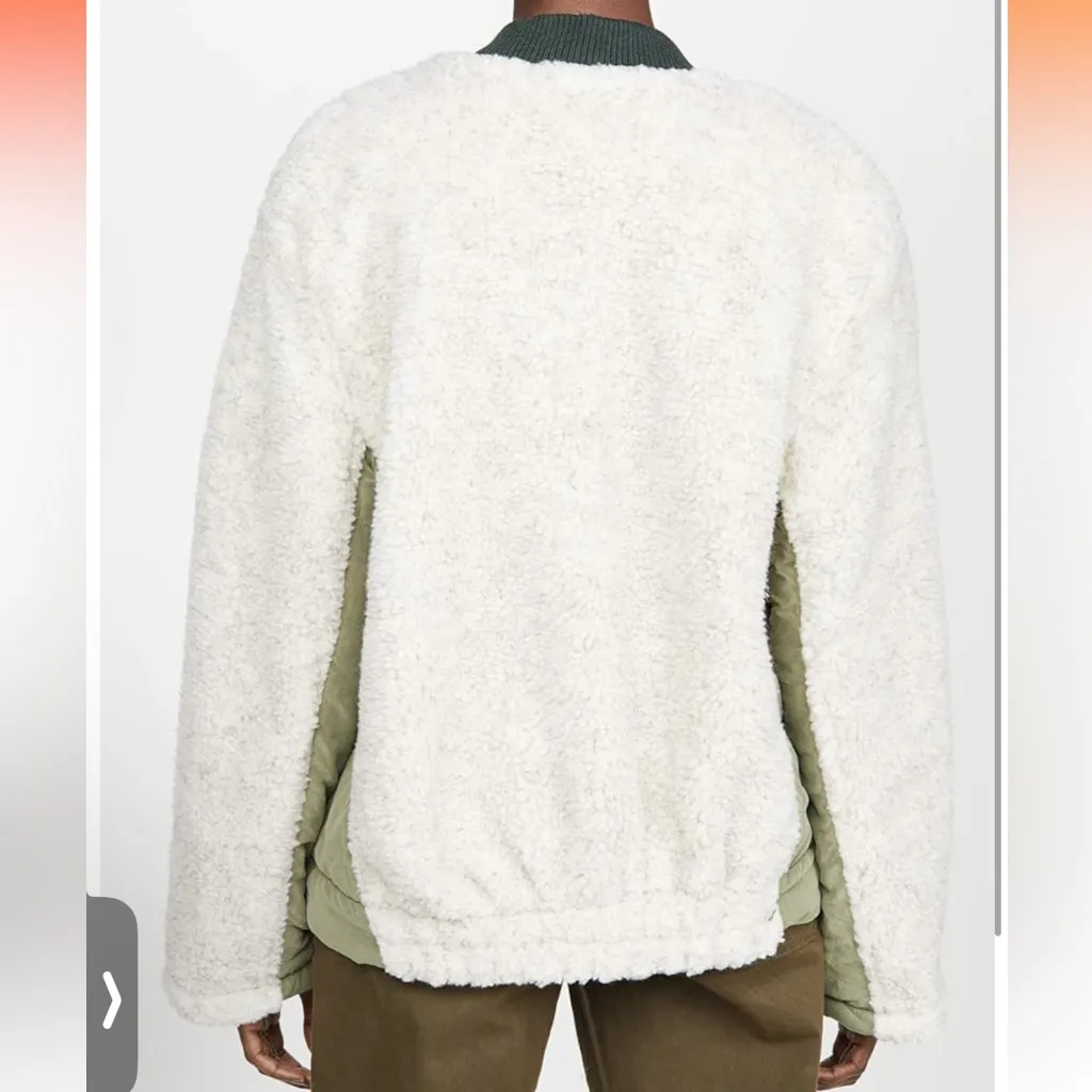 Free People Women's Rivington Sherpa Jacket, Desert Combo, Green, Medium - Image 6