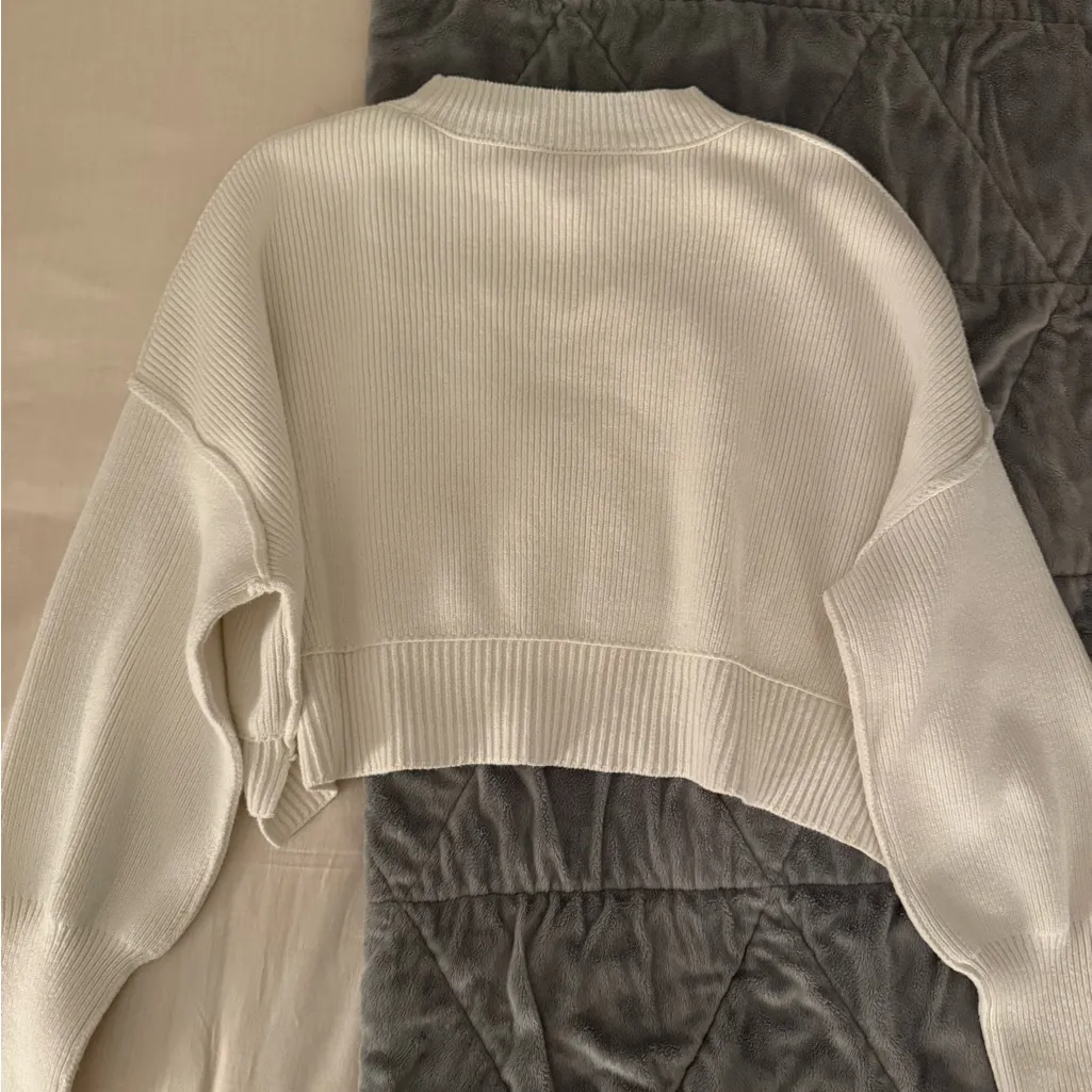 Free People White Crew Neck Sweater - Image 3