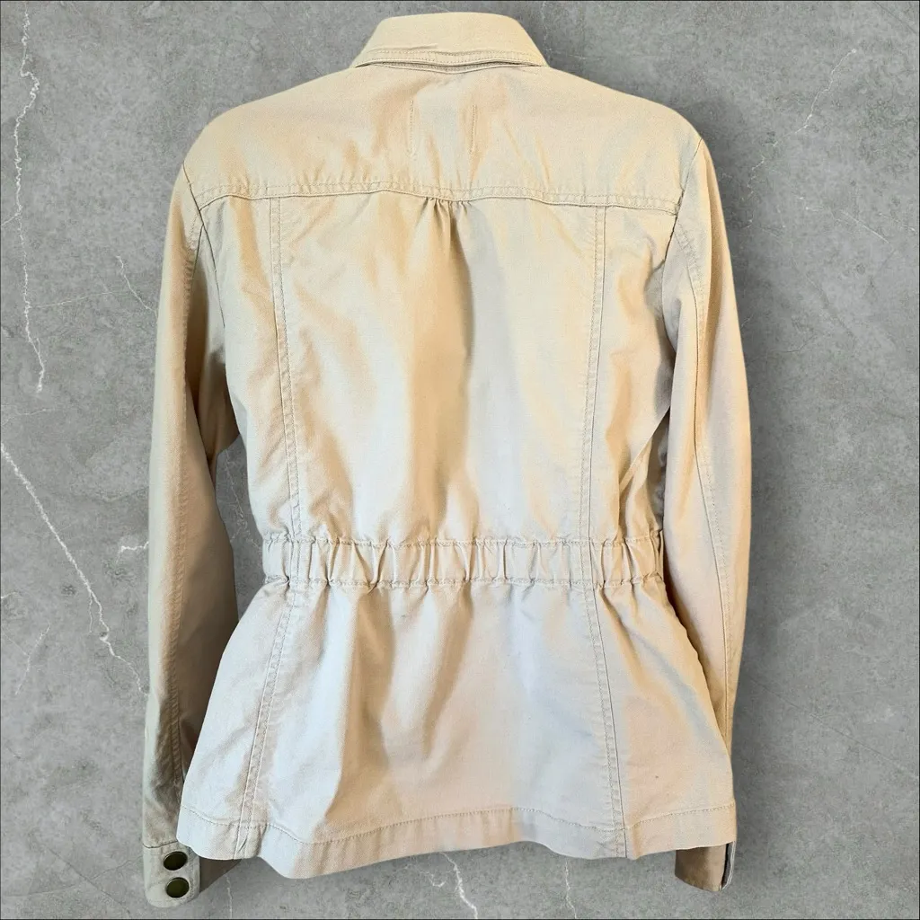 LOFT Beige Utility Jacket-Lightweight Cotton Twill with Pockets (980) - Image 3
