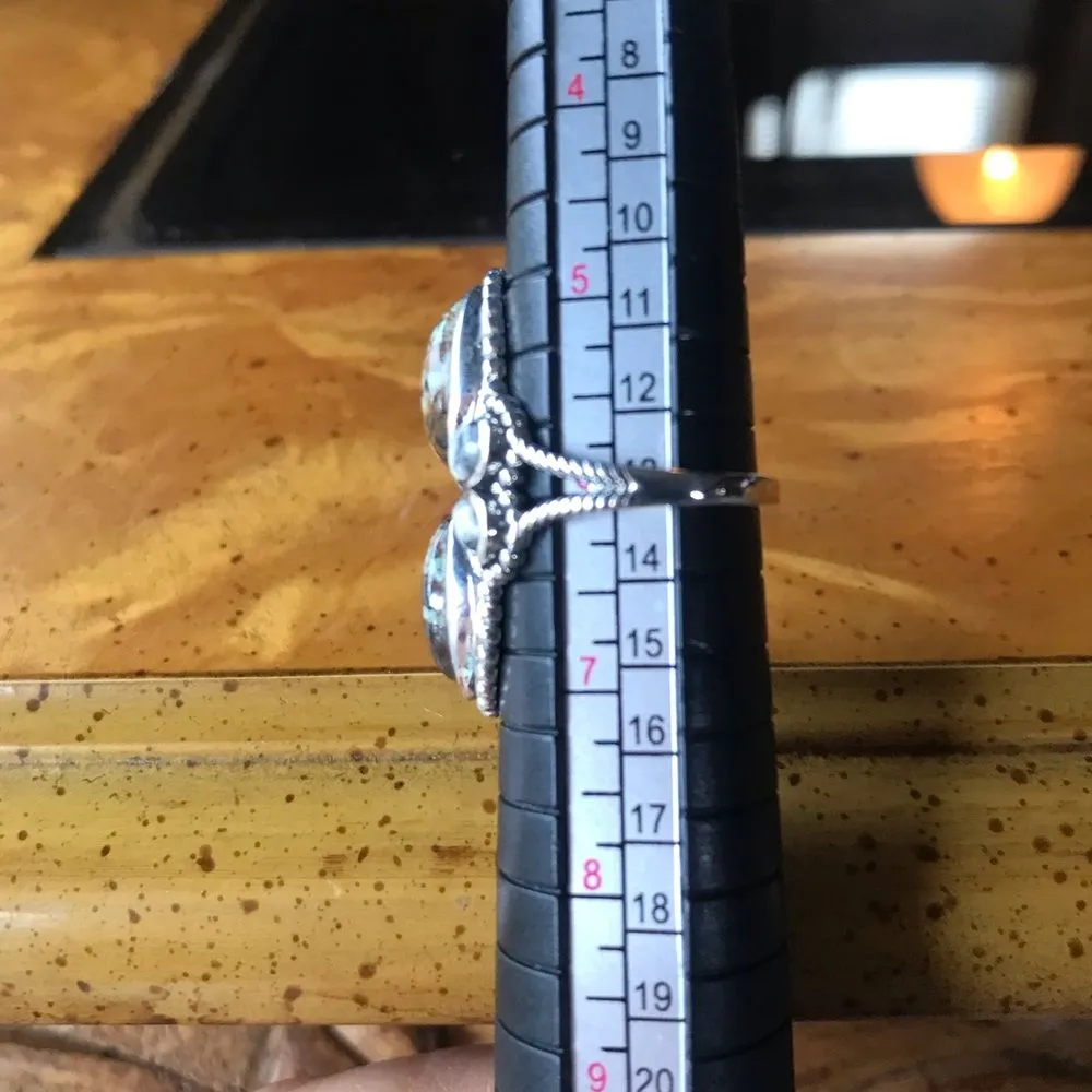 White Buffalo Blue Turquoise Sterling Silver Ring Size 6 - Image 4