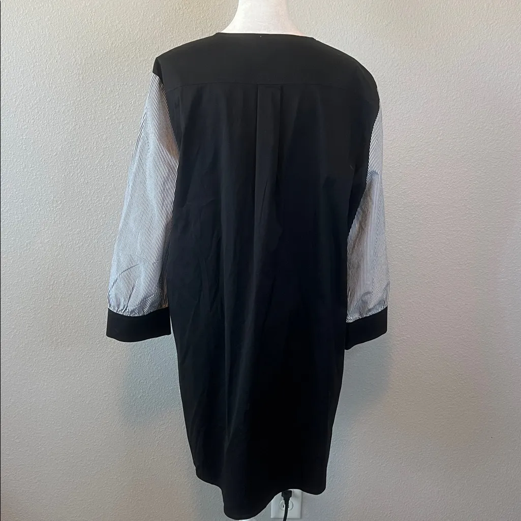 Ming Wang Pinstripe Poplin Tunic Shirt Size Large - Image 3