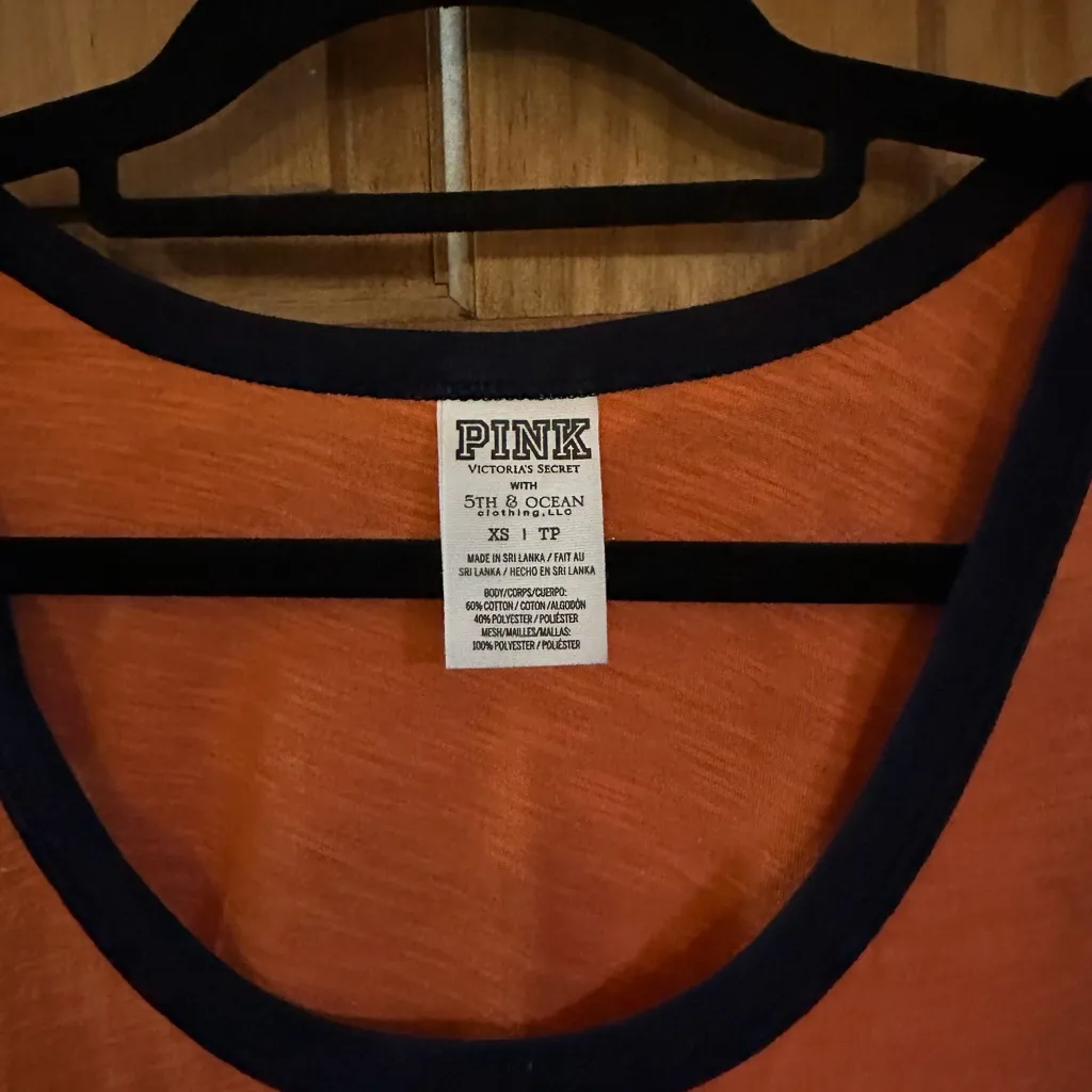 Victoria’s Secret Pink! Detroit tigers Orange Tank Top with Sequin D Logo! - Image 3