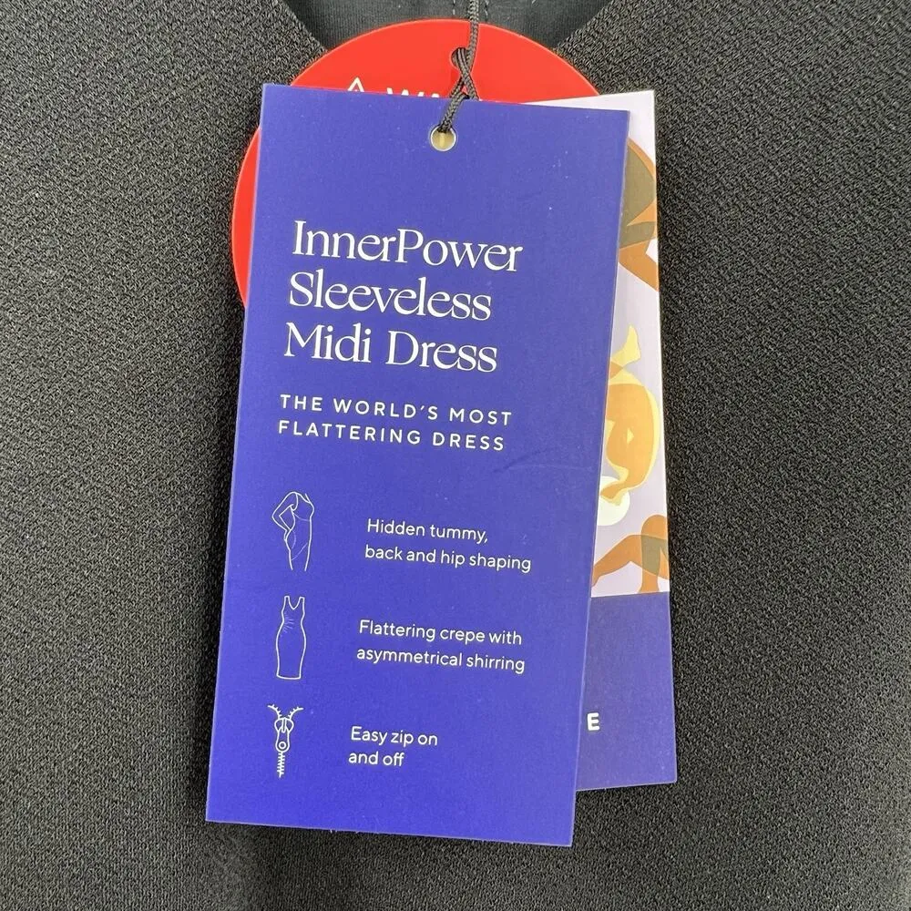 HoneyLove InnerPower Sleeveless Midi Shapewear Ruched Dress‎ Black Size XL NWT - Image 10