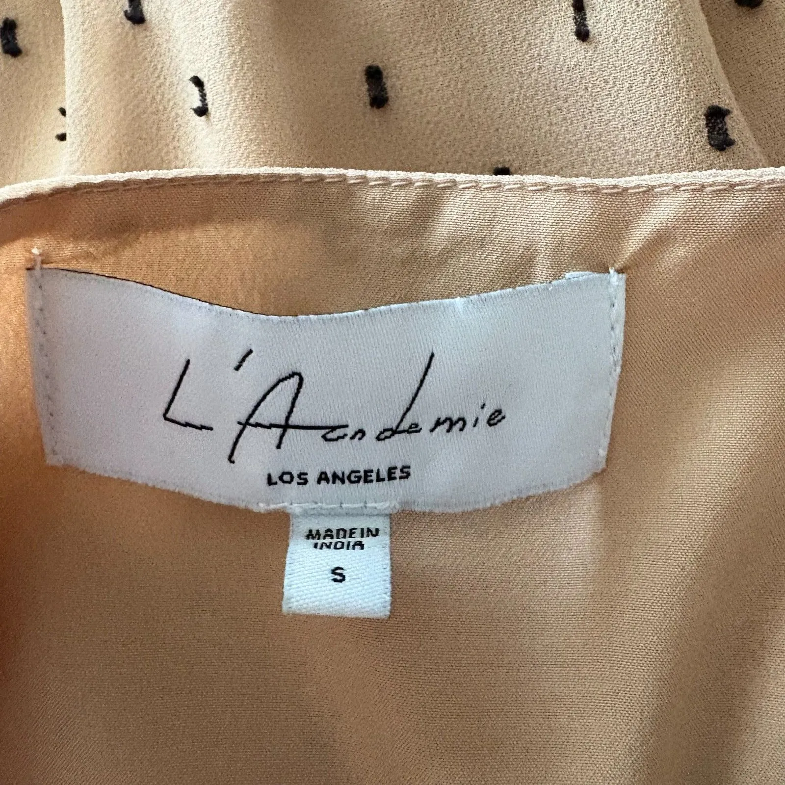 L’Academie Nude Blush Swiss Dot Bodysuit Cami Style Romantic Feminine Size Small - Image 3