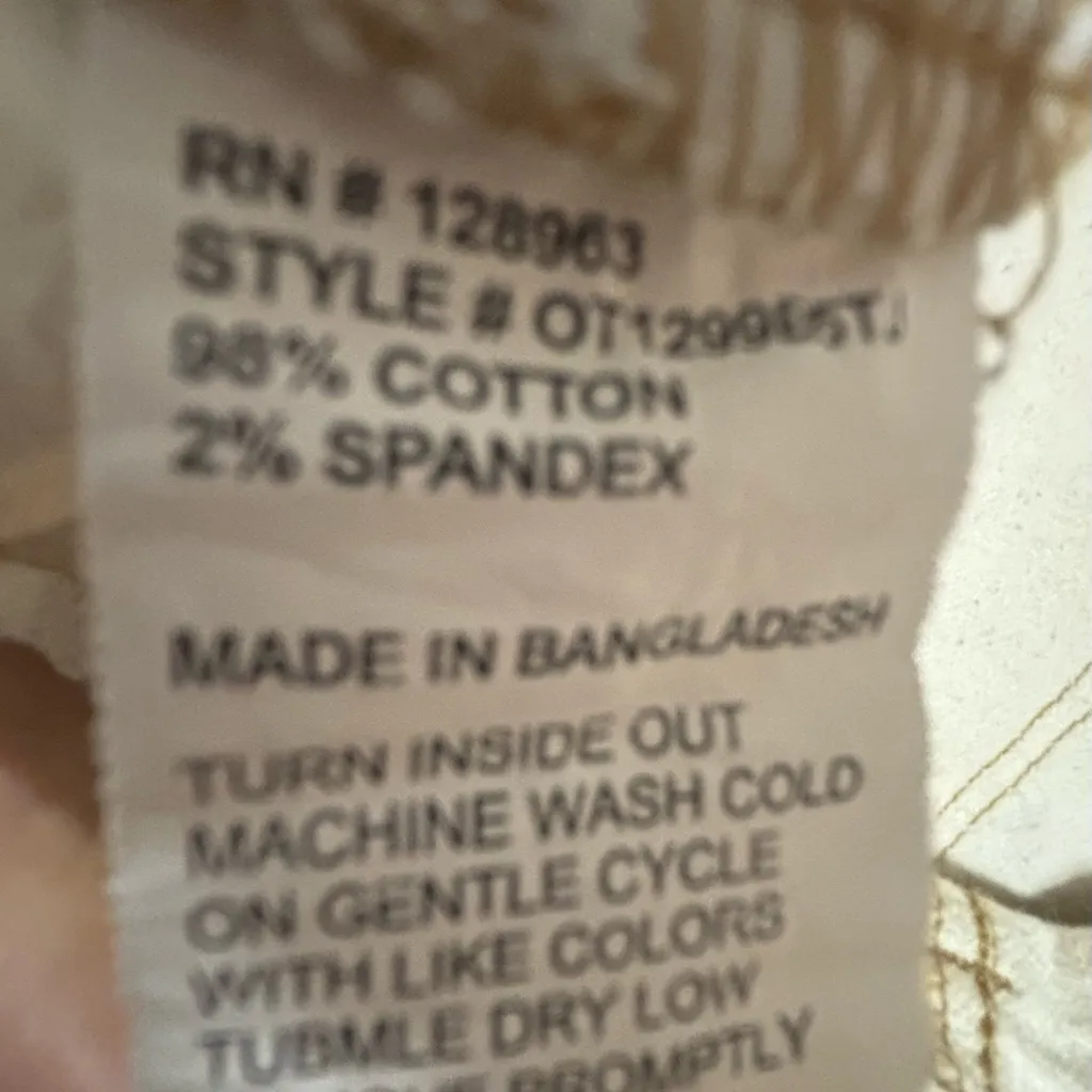 Cream Flare Jeans Panel Seam Boho Y2K Bell Bottom Denim Hippie Festival Sz 1/24 - Image 8