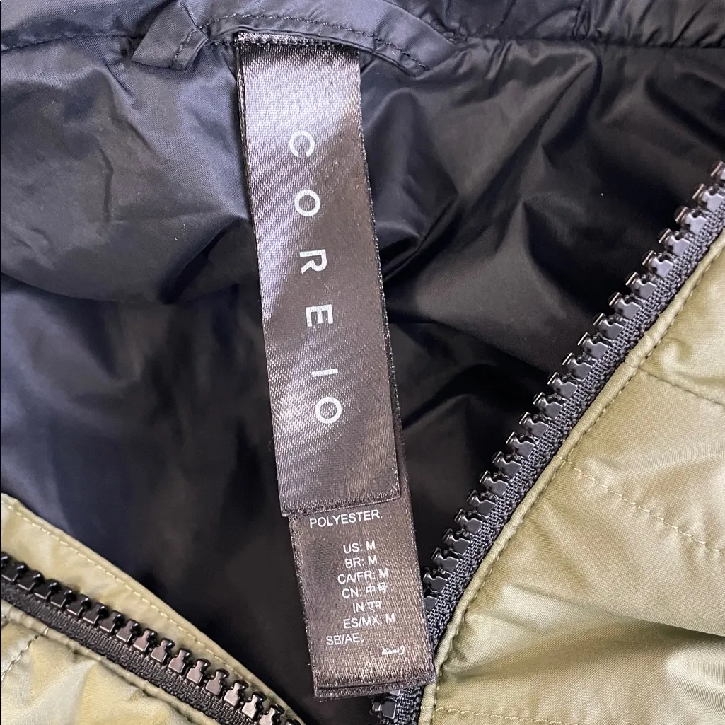 CORE 10 Olive Insulated Light Weight Outdoor Running Active Jacket Green Size M - Image 5