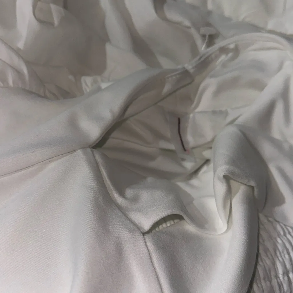 NWOT FP MOVEMENT X Free PEOPLE Breathless Smocked Shortsie Romper White Size XL - Image 8