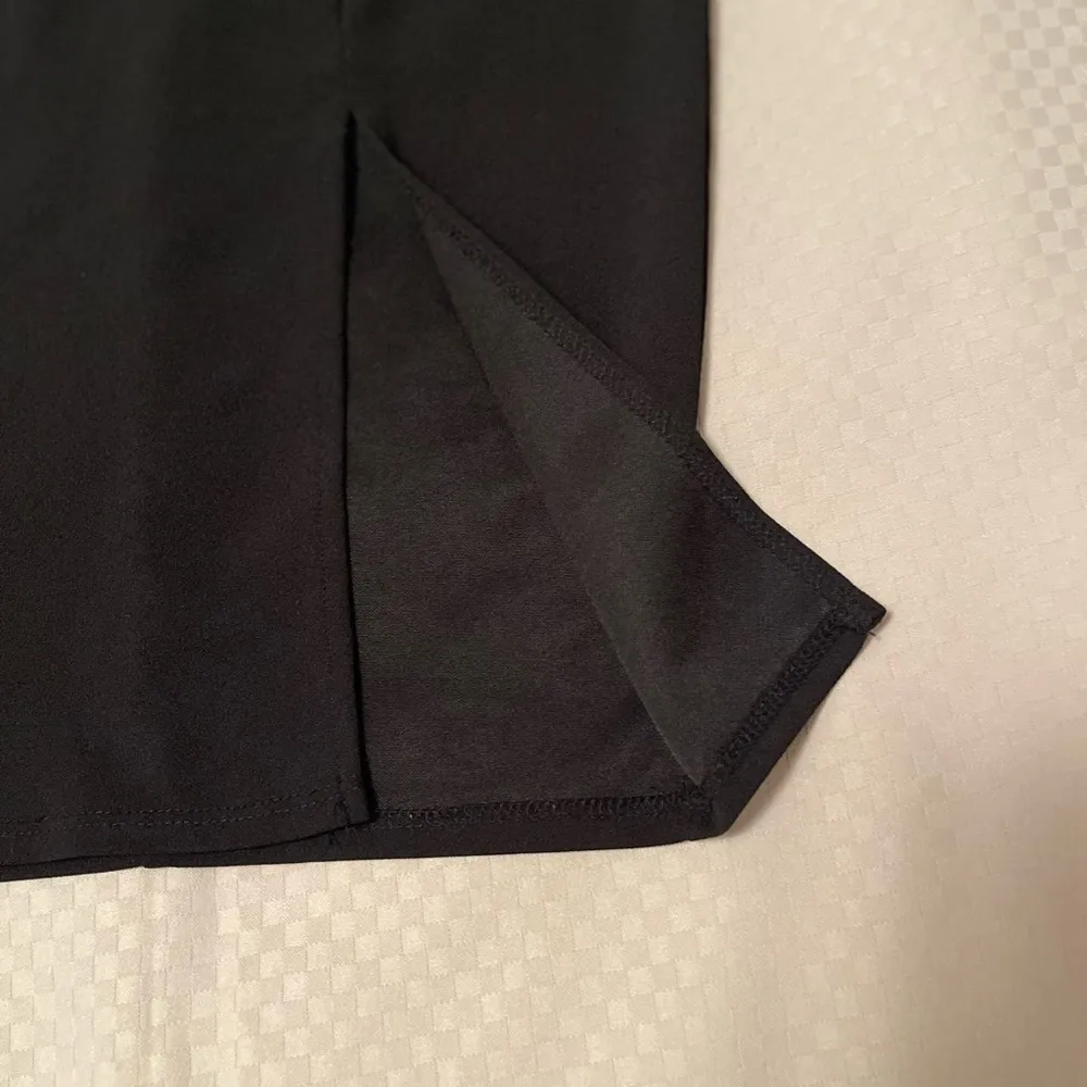 Charlotte Russe vtg strappy little black dress with mesh inset & front slit. XS - Image 2