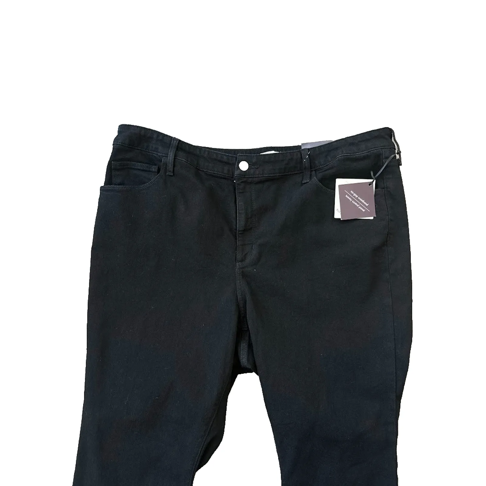 Ava & Viv Womens Jeans Plus 24 High Rise Relaxed Flared Stretch Denim Black - Image 3