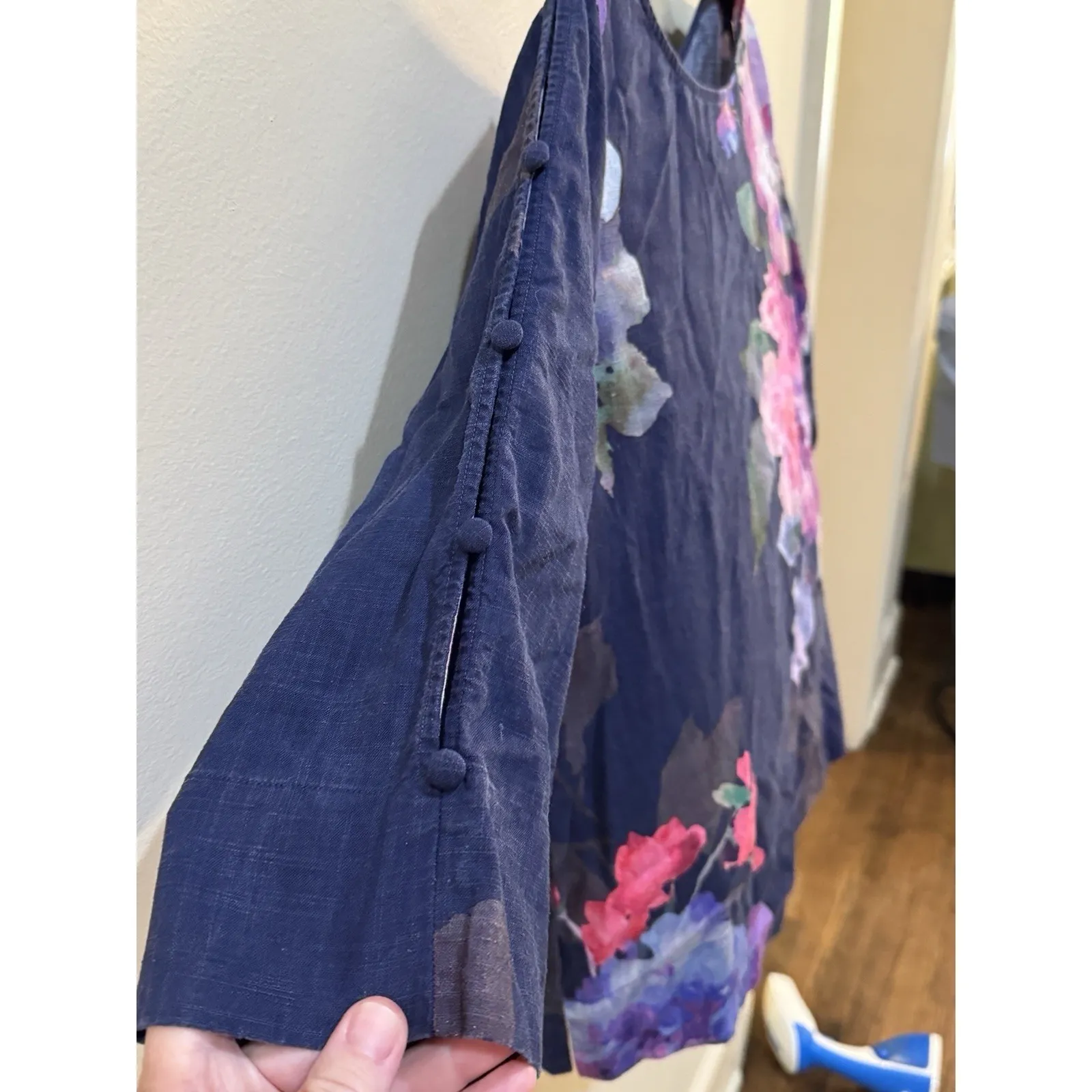 Soft Surroundings Lizette Top And Matching Pants Size Medium Petite Linen Floral - Image 5