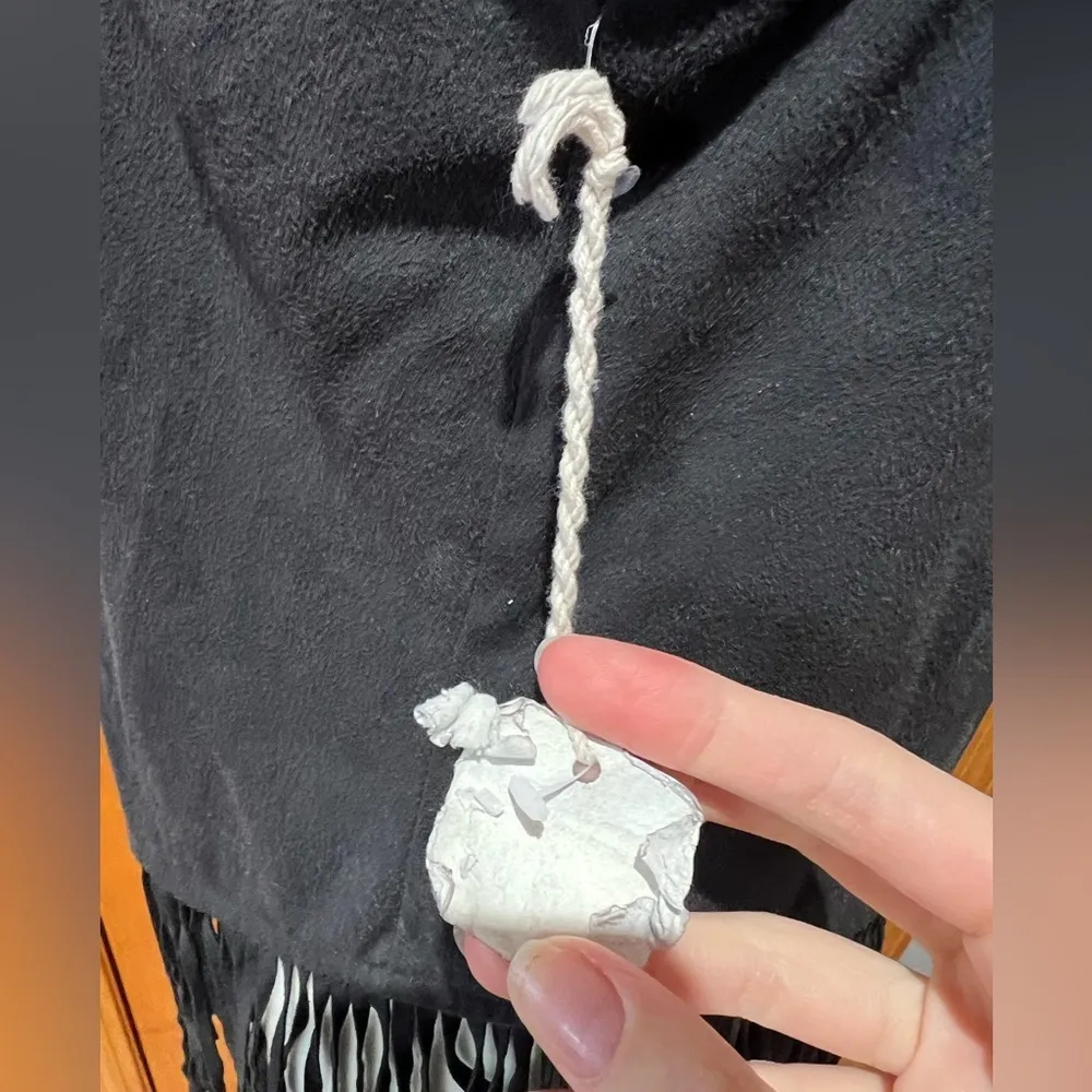 Black Fringe Vest Size L - Image 3