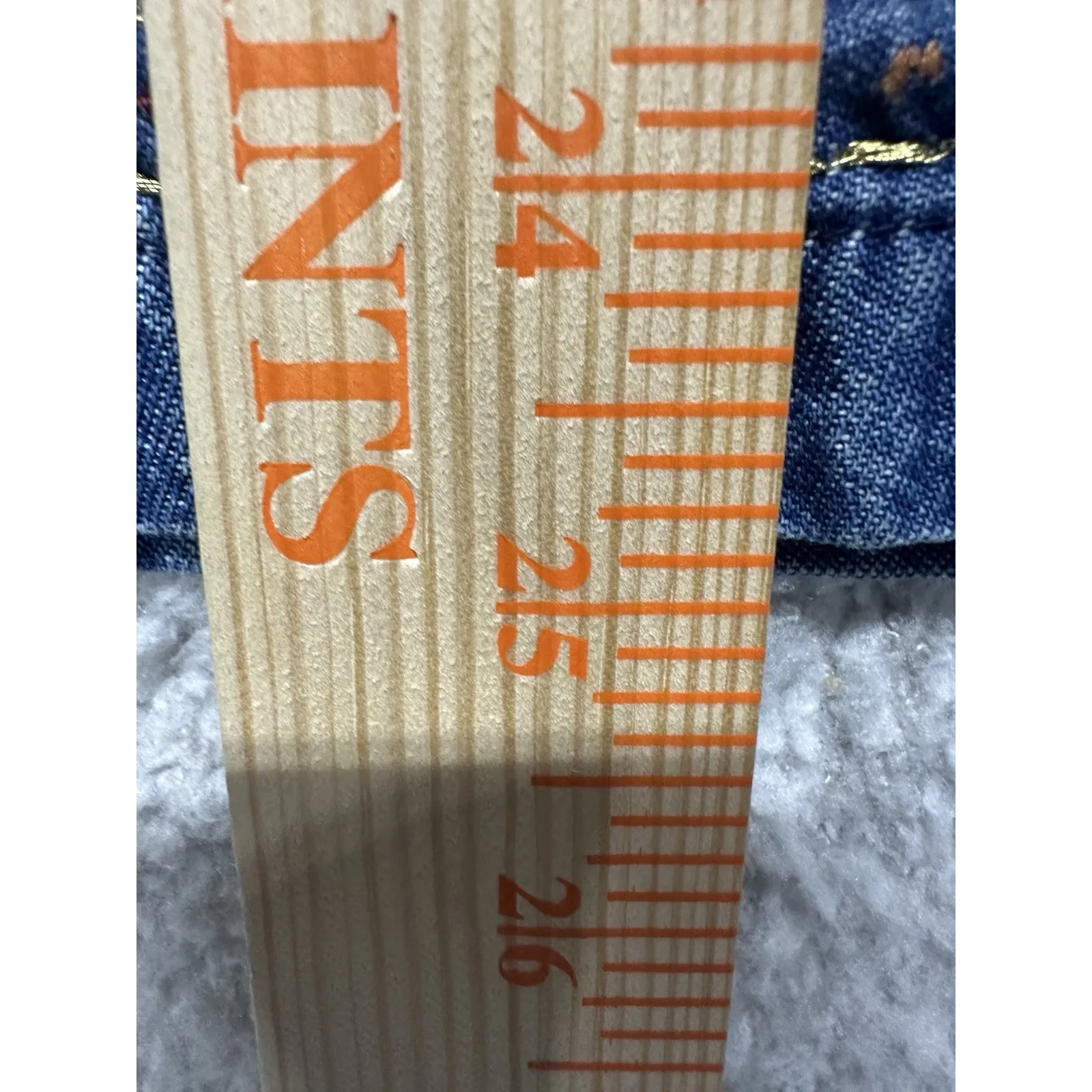 ERIKA Vintage Blue Denim Button Up Shirt L 3/4 Sleeve Fall Leaves Embroidery - Image 9