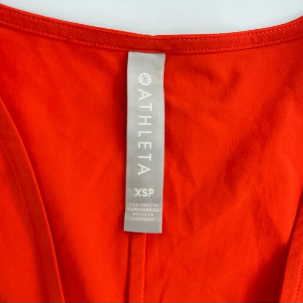 Athleta Bright Orange Red Calistoga Wrap Dress Sz XS petite - Image 5