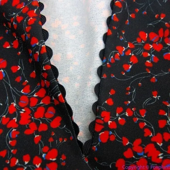 NEW See By Chloe Floral‎ tie-neck crepe blouse, size France 42/ US size10 - Image 9