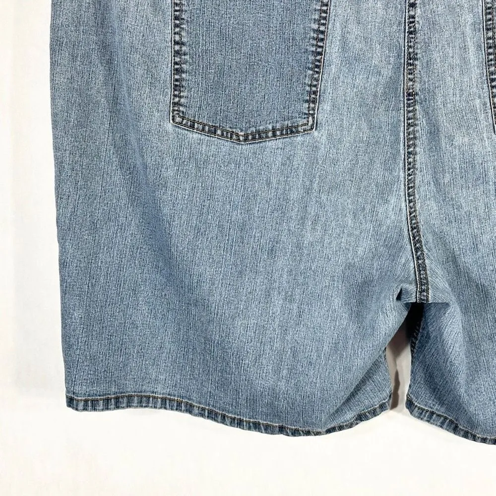 Liz & Me Catherines Plus Sz 26W Denim Shorts Jeans Light Blue Elastic Waist 1180 - Image 6