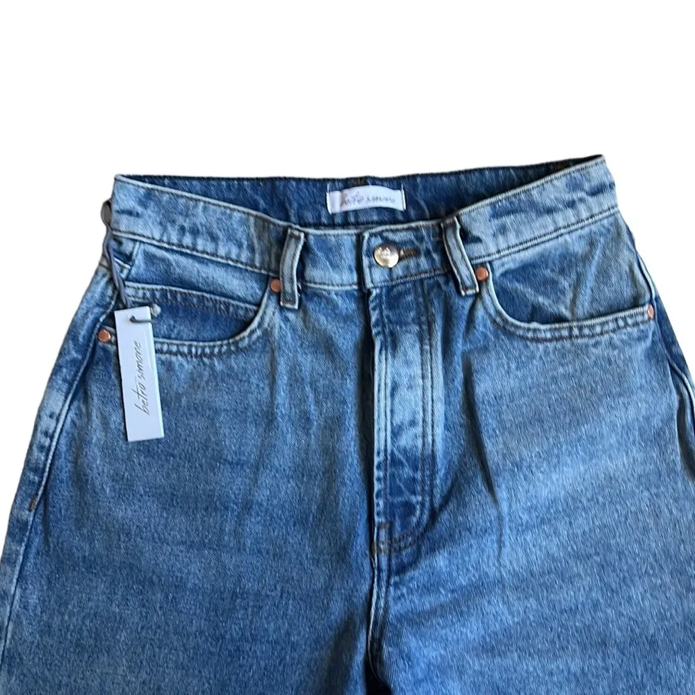 BETRO SIMONE high waist rigid acid wash denim MOM JEANS Size 27 New - Image 6