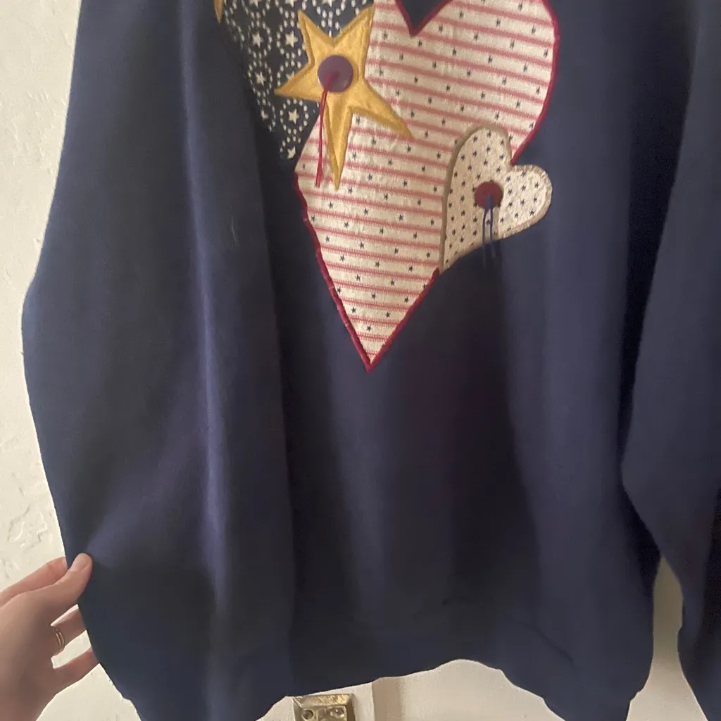 Vintage Americana 90s Appliqué Sweatshirt #90sfashion #vintage #patriotic sizeXL - Image 3