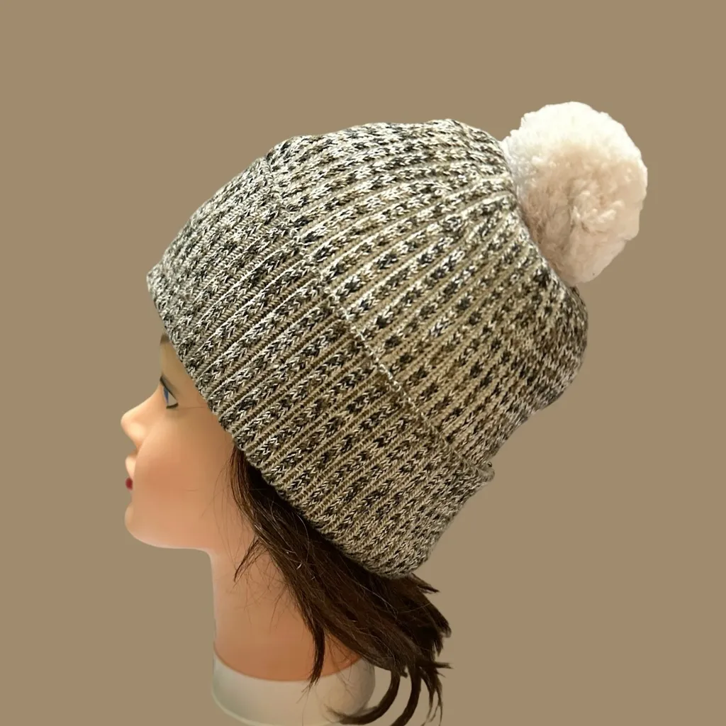 Lululemon Athletica Black/Brown  and Cream Knit Beanie - Image 2