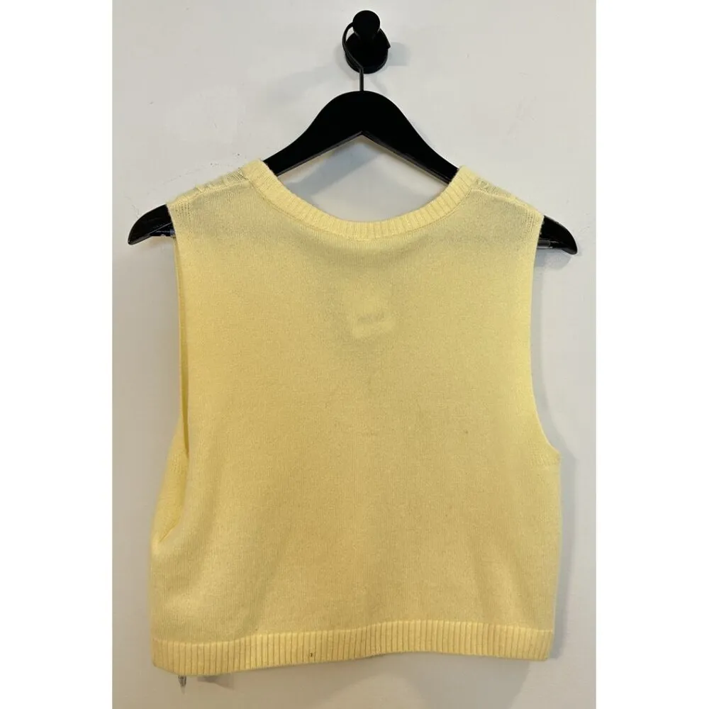 FREE PEOPLE Beatrice Cashmere Vest in Pastel Yellow Size Small NWT - Image 7