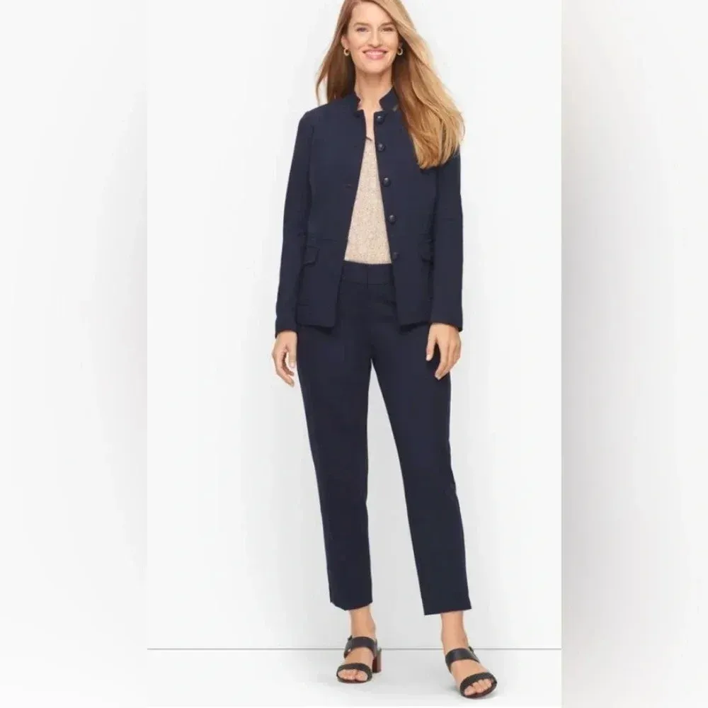 Talbots NWT Refined‎ Ponte Knits Jacket Size 6 Button Up Navy - Image 2