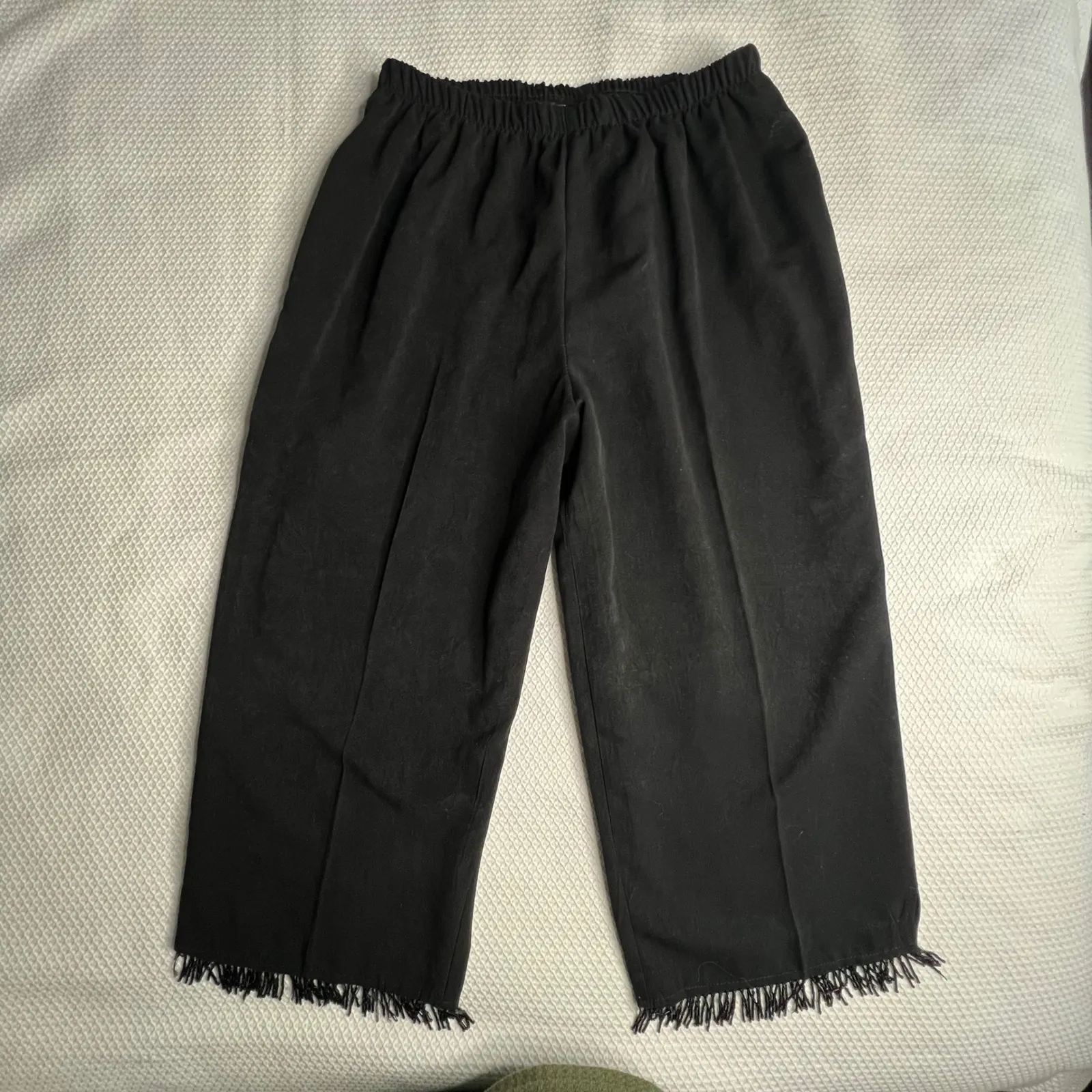 Vintage Park Avenue Womens Large Purple Sleeveless‎ Beaded Fringe Top Pants Set - Image 9