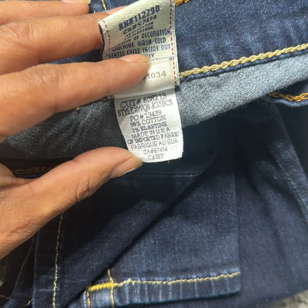 TRUE RELIGION Casey Dark Blue Jeans Size 24 - Image 8