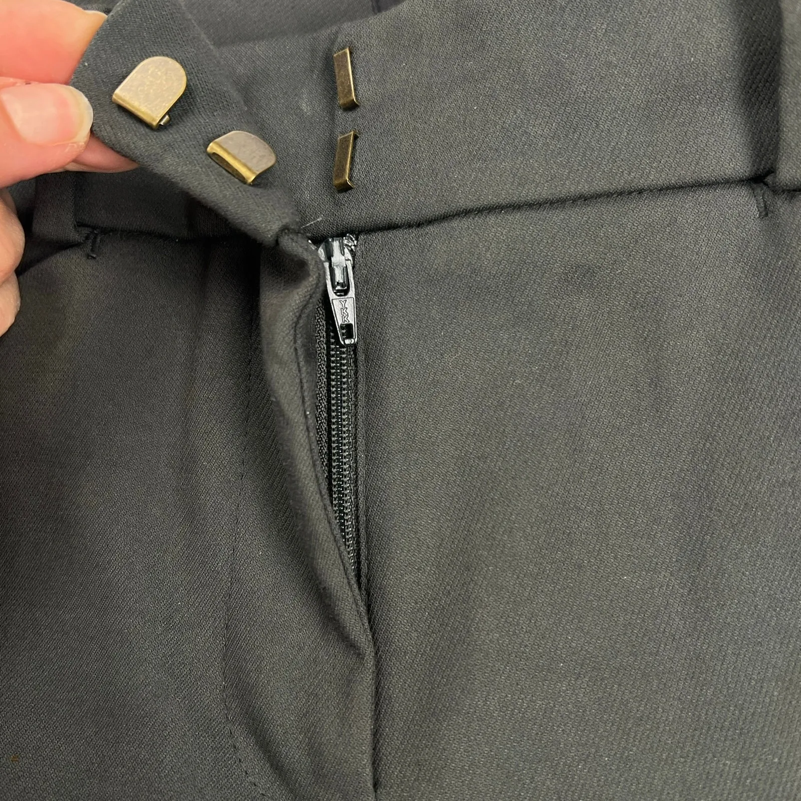 LOFT Marisa Dress Pants Mid Rise Olive Green Double Side Seam Flat Front Size 8 - Image 6