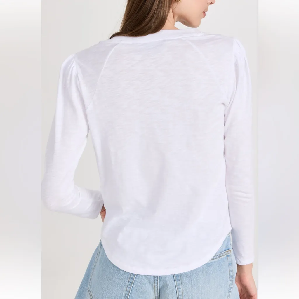 Veronica Beard Jean Mason Baseball Long Sleeve Pima Tee in White Small $138 - Image 14