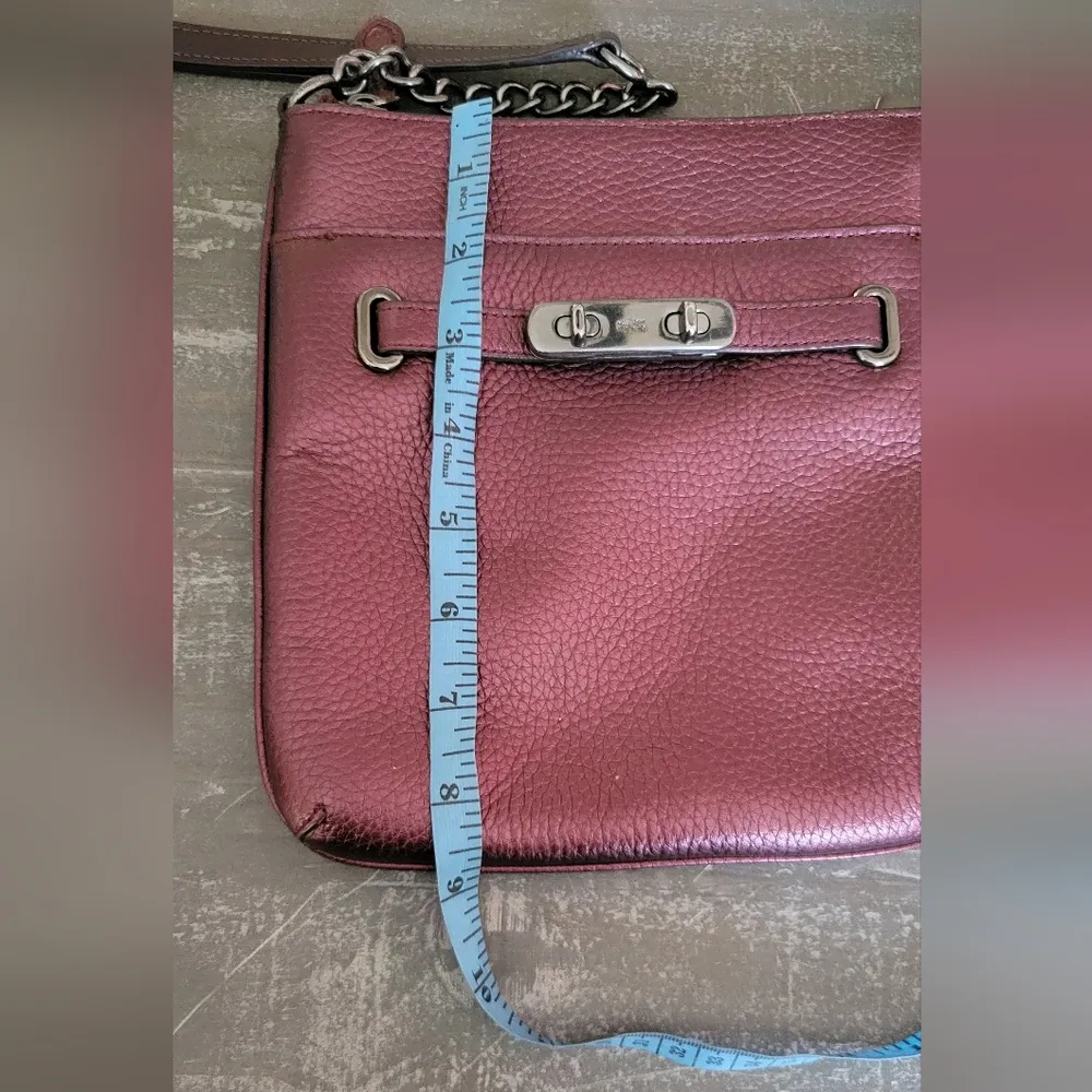 Coach Metallic Cherry Pebble Leather Crossbody Bag - Image 14