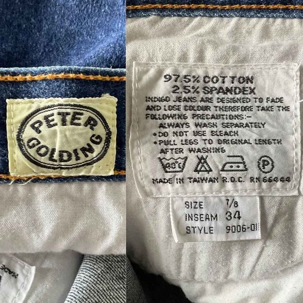 Peter Golding Vintage Blue Dark Wash High Rise Slim Fit Jeans 7 - Image 6