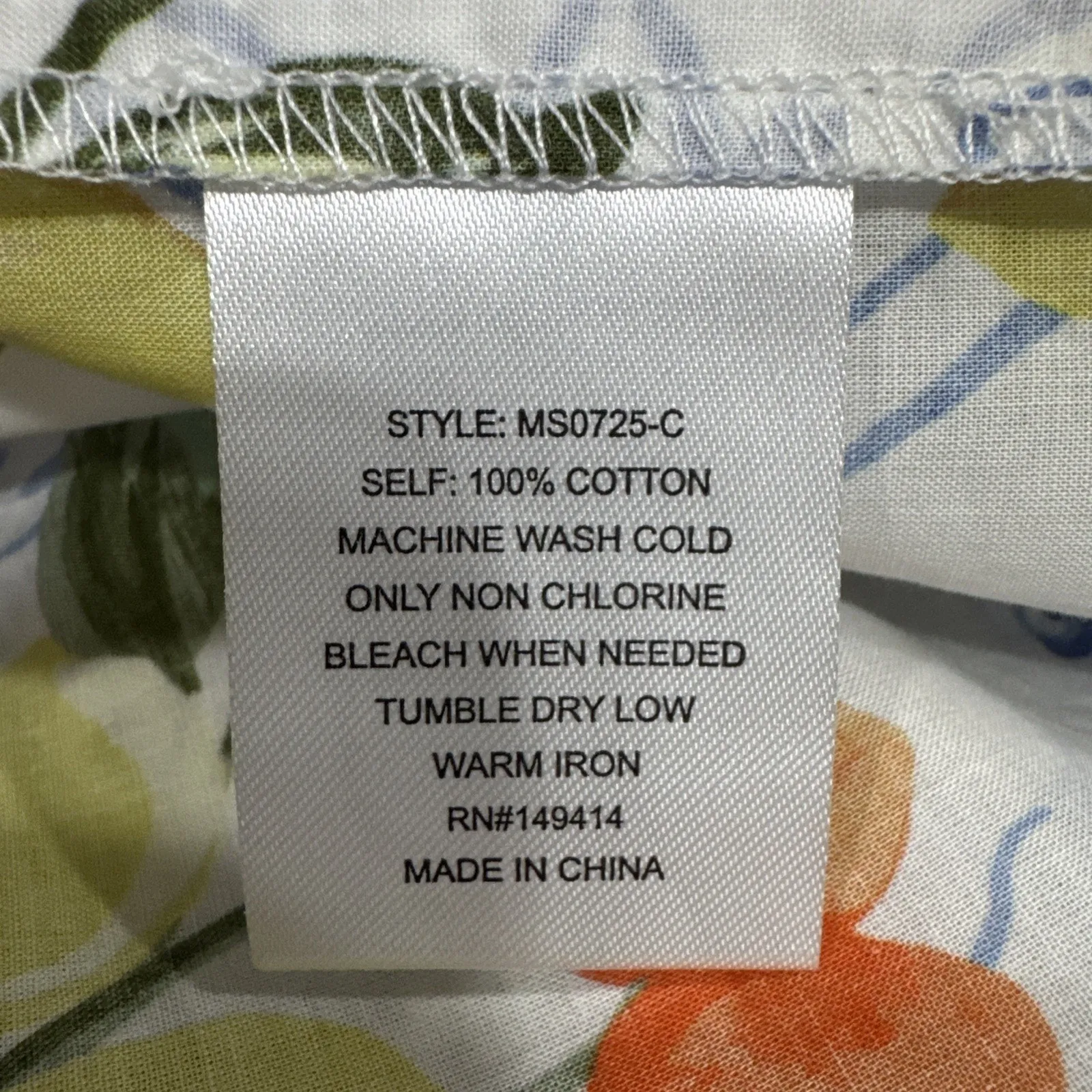 Johnny Was Citrus Sleep Kimono Robe Size M Oranges Floral Cotton Vacation Resort - Image 9