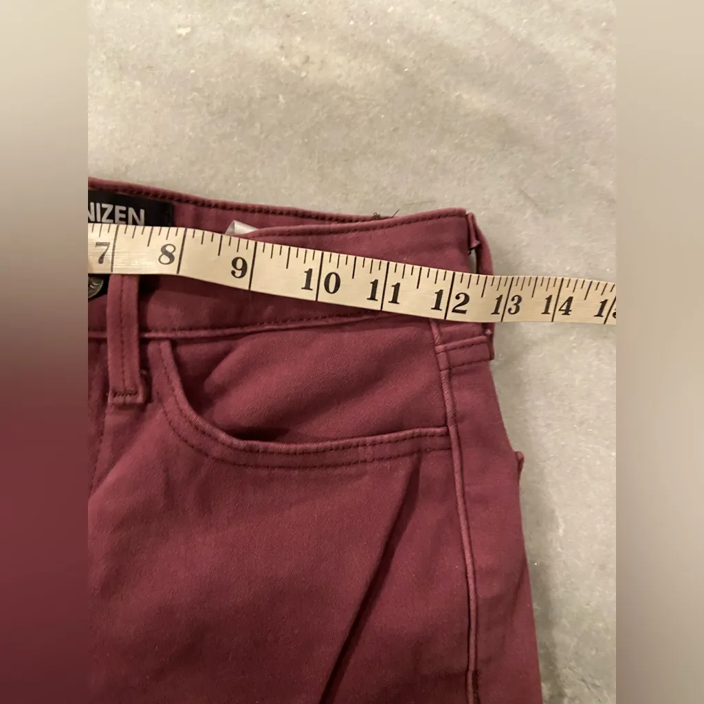 Denizen Levi’s Size 4 High Rise Super Skinny Soft Chino Pants  Burgundy Stretch - Image 8