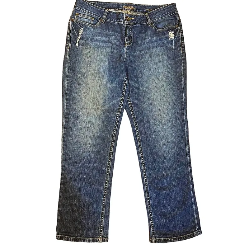 VERA WANG ~ SIMPLY VERA Distressed Denim Blue Jeans ~ Women's Size 8 - Image 2