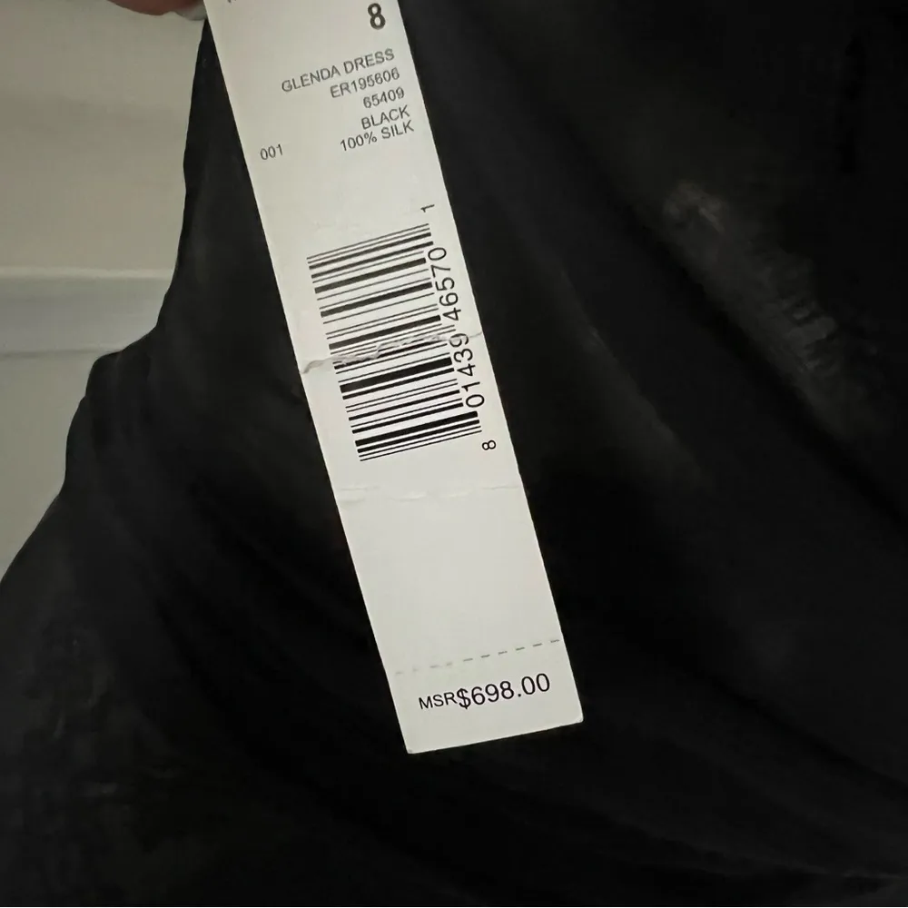 Glenda Dress (100% Silk) Black Chiffon & Lace, Size 8 New w/Tag $698 - Image 15