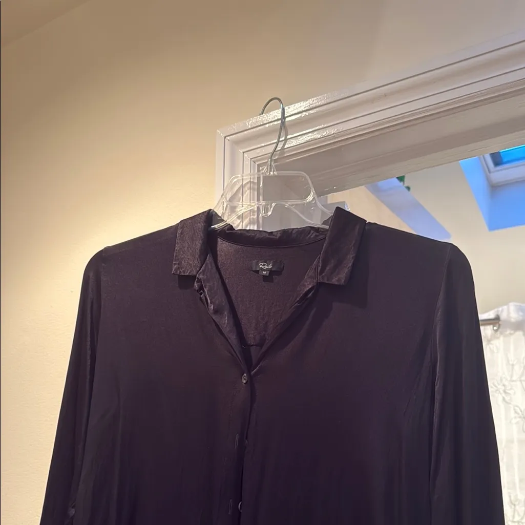 Rails nami Black Button Down Shirt with Notched Collar - Image 4