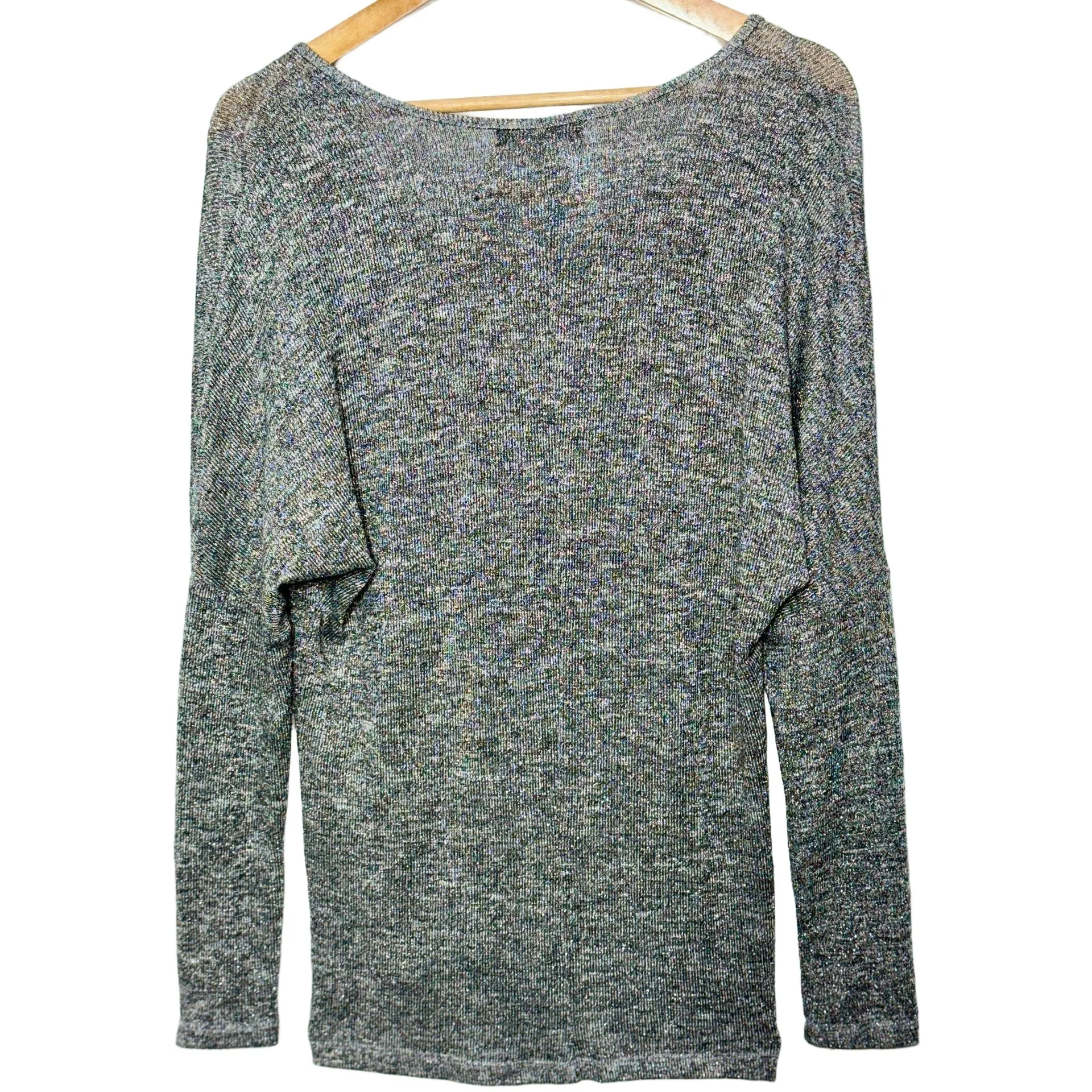NEW Velvet Anthropologie Heathered Gray Knit V-Neck Long Sleeve Sweater Size M - Image 3
