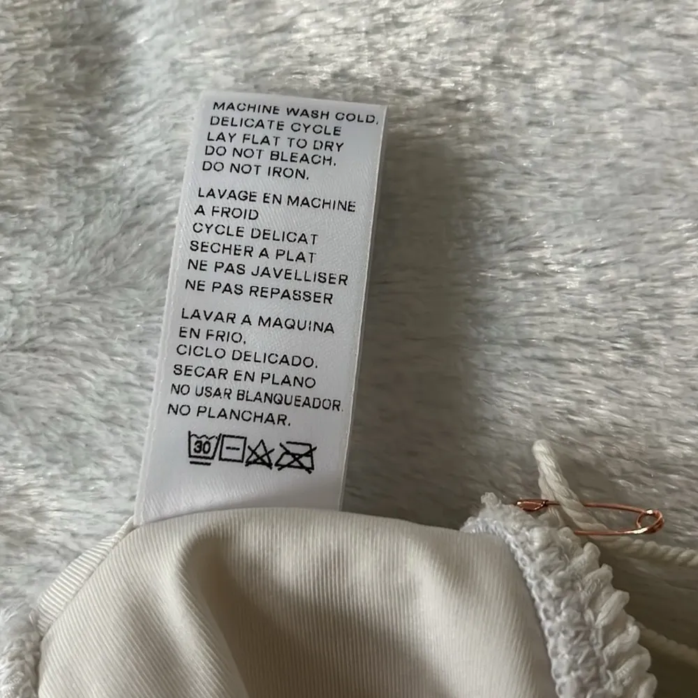 NEW GOOD AMERICAN WOMENS ALWAYS FITS SWIM BANDEAU IN IVORY001 SIZE XXS/XS - Image 8