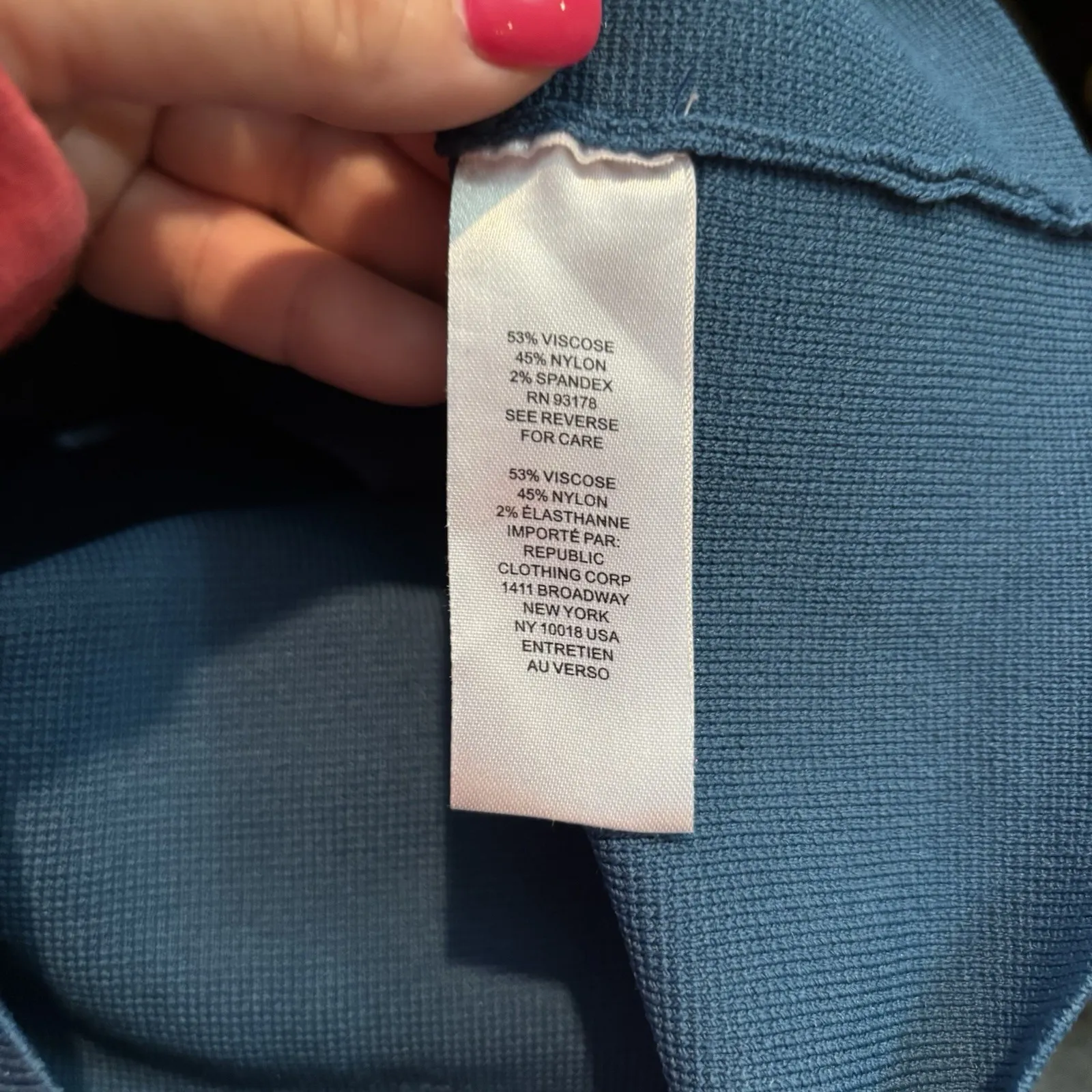 House of Harlow 1960‎ Compression Sculpt Wide Strap Knit Crop Top Size XS Teal Blue - Image 4