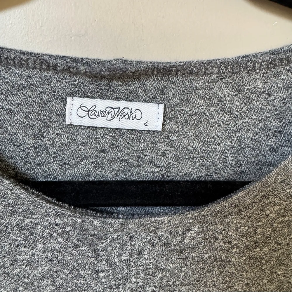 Lauren Moshi “Lana” Happy Smiley Face Love T-Shirt Grey Mini Dress Sz Small - Image 5