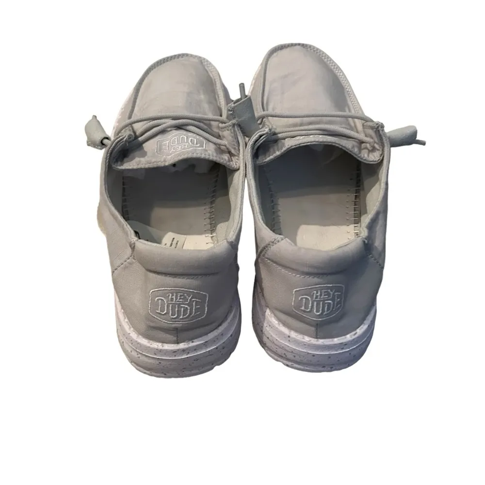 Hey Dude Wendy Slub Canvas Light Grey Women’s Size 7 Casual Slip On Shoe. - Image 3