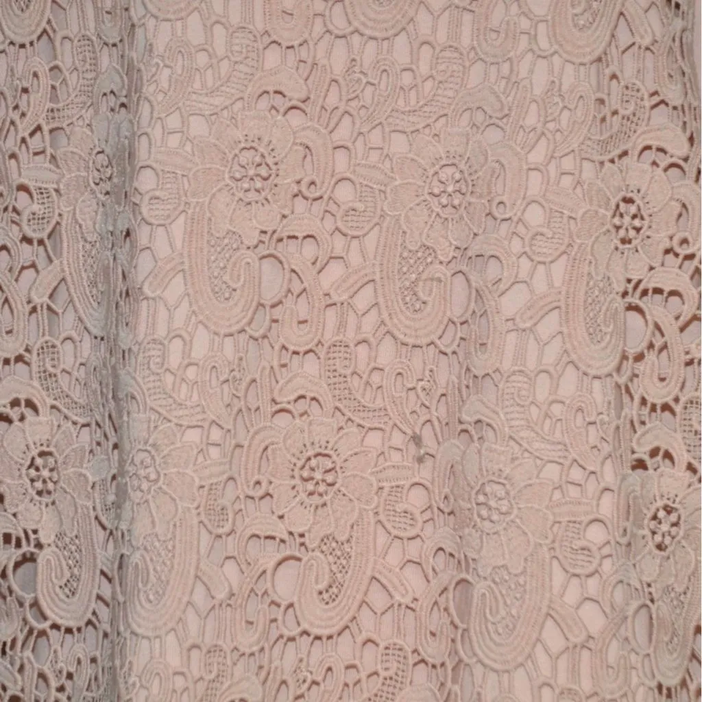 Adrianna Papell Ladies Pink Dusty Rose Floral Lace Knit Shirt Top Size XL - Image 3