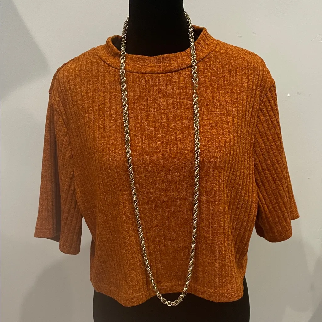 Thick long gold chain necklace Orange - Image 2