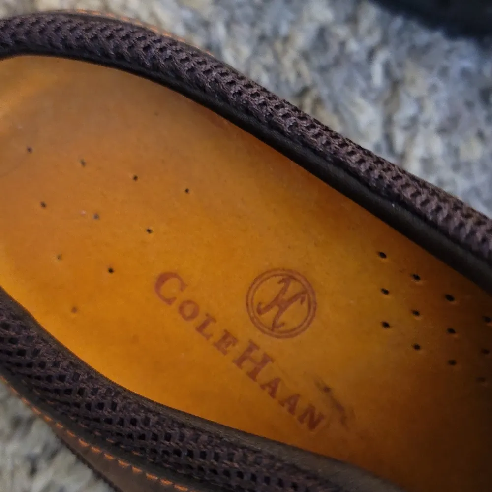 Cole Haan Brown Orange Front Zip Water Proof Mules 6.5 - Image 2