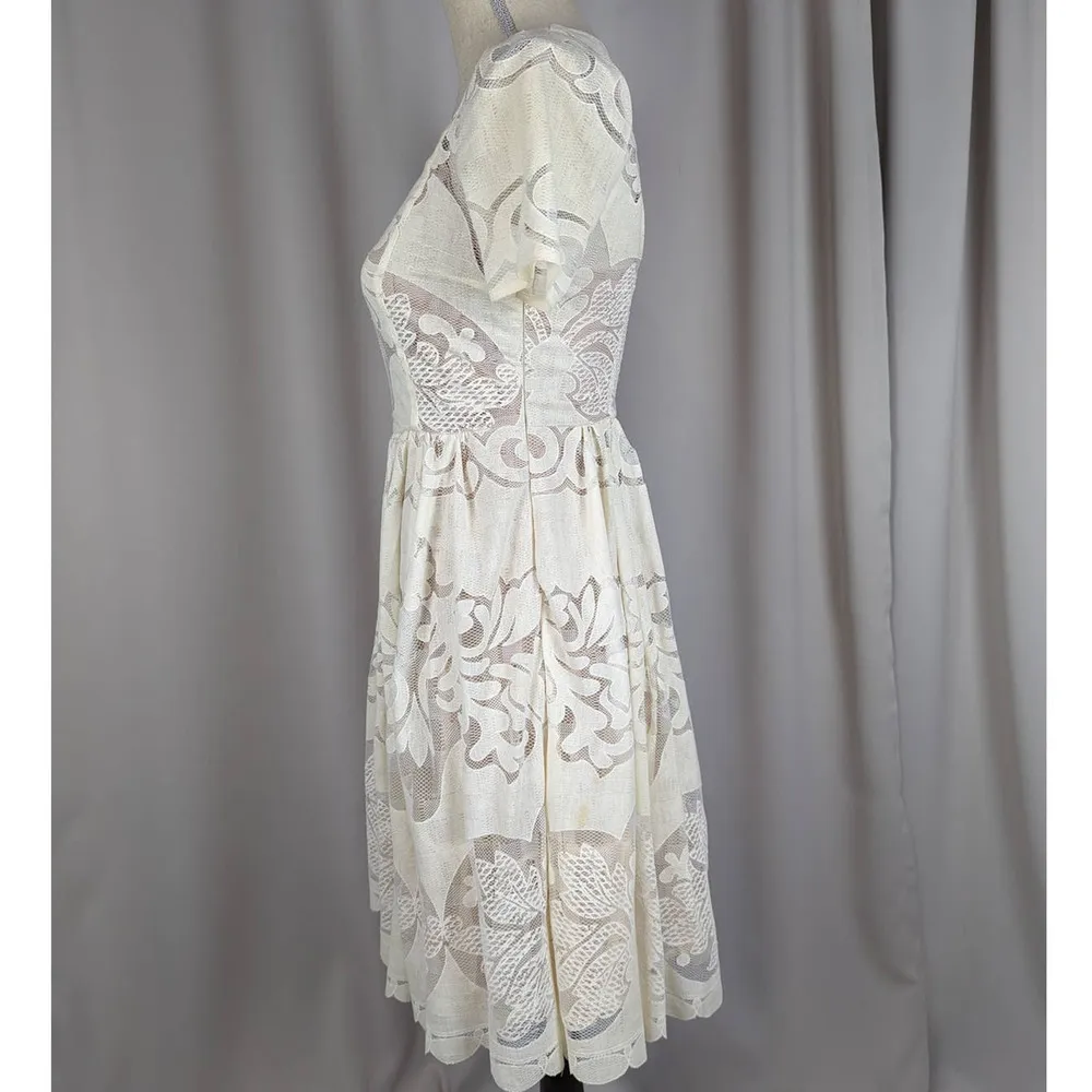 Plenty by Tracy Reese Short Sleeve Lace Fit and Flare Dress Size 0 - Image 4